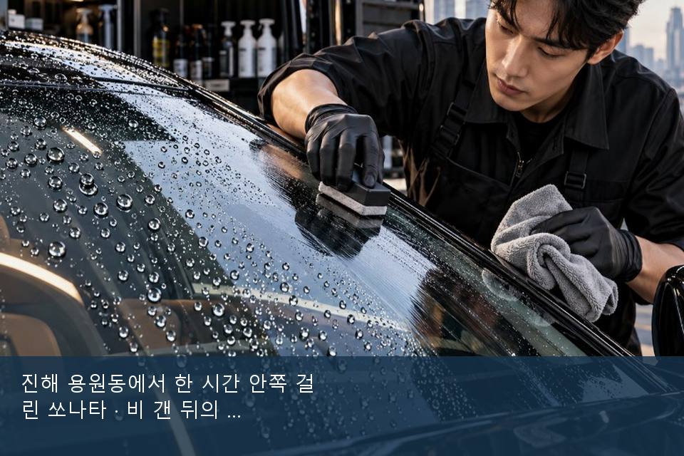 진해 용원동에서 한 시간 안쪽 걸린 쏘나타 · 비 갠 뒤의 작업